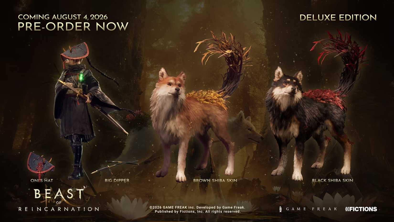 The official Beast of Reincarnation art showing the deluxe edition preordering rewards