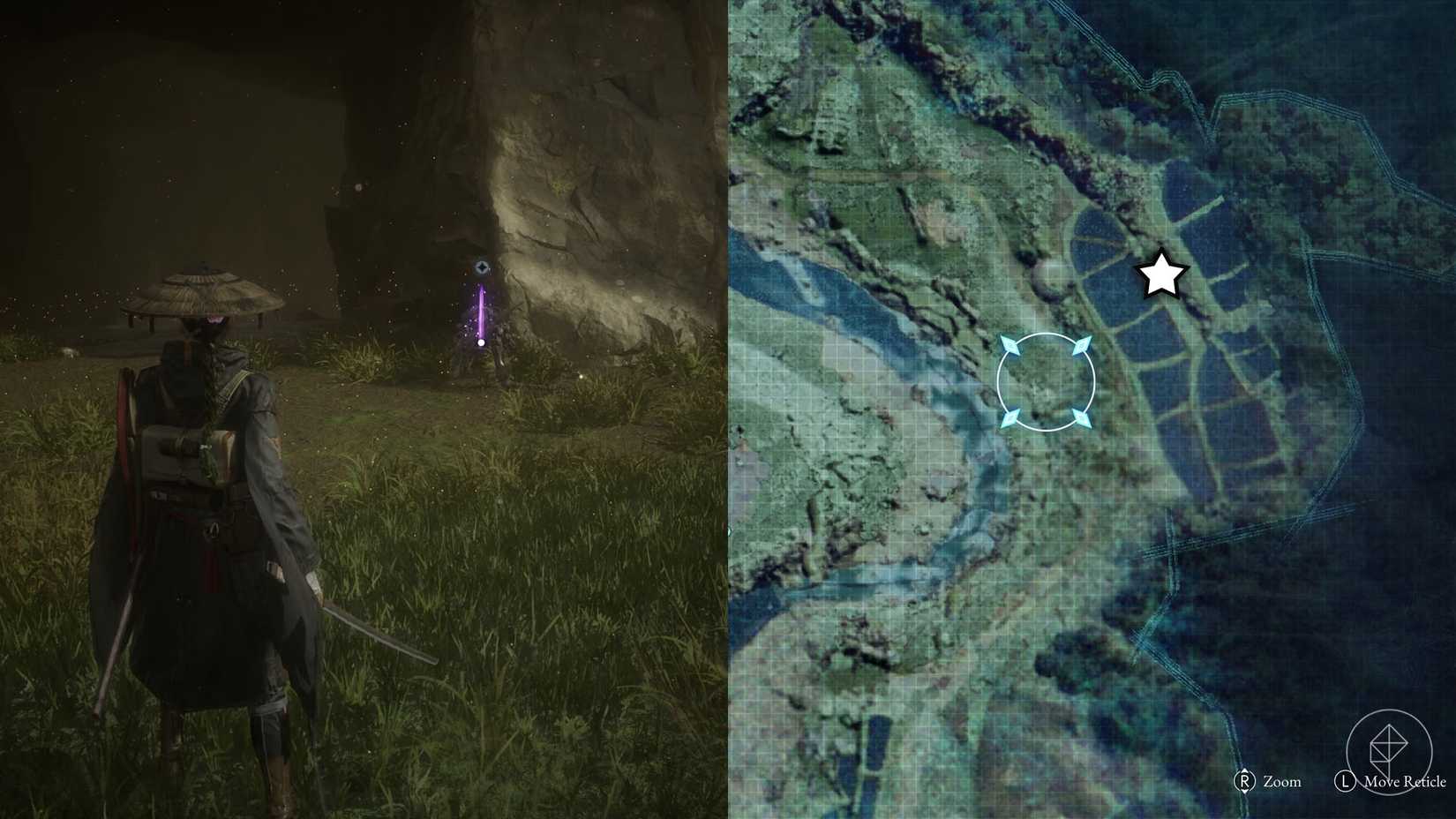 A montage of two Beast of Reincarnation images showing the location of a Memory Chip
