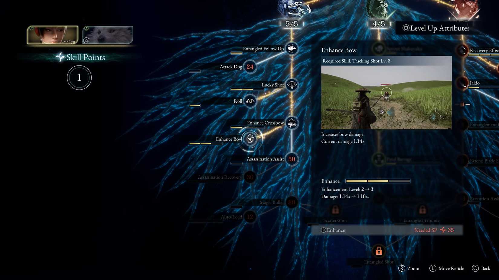 A Beast of Reincarnation screenshot showing Emma's skill tree