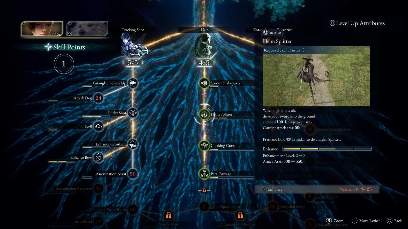 A Beast of Reincarnation screenshot showing Emma's skill tree