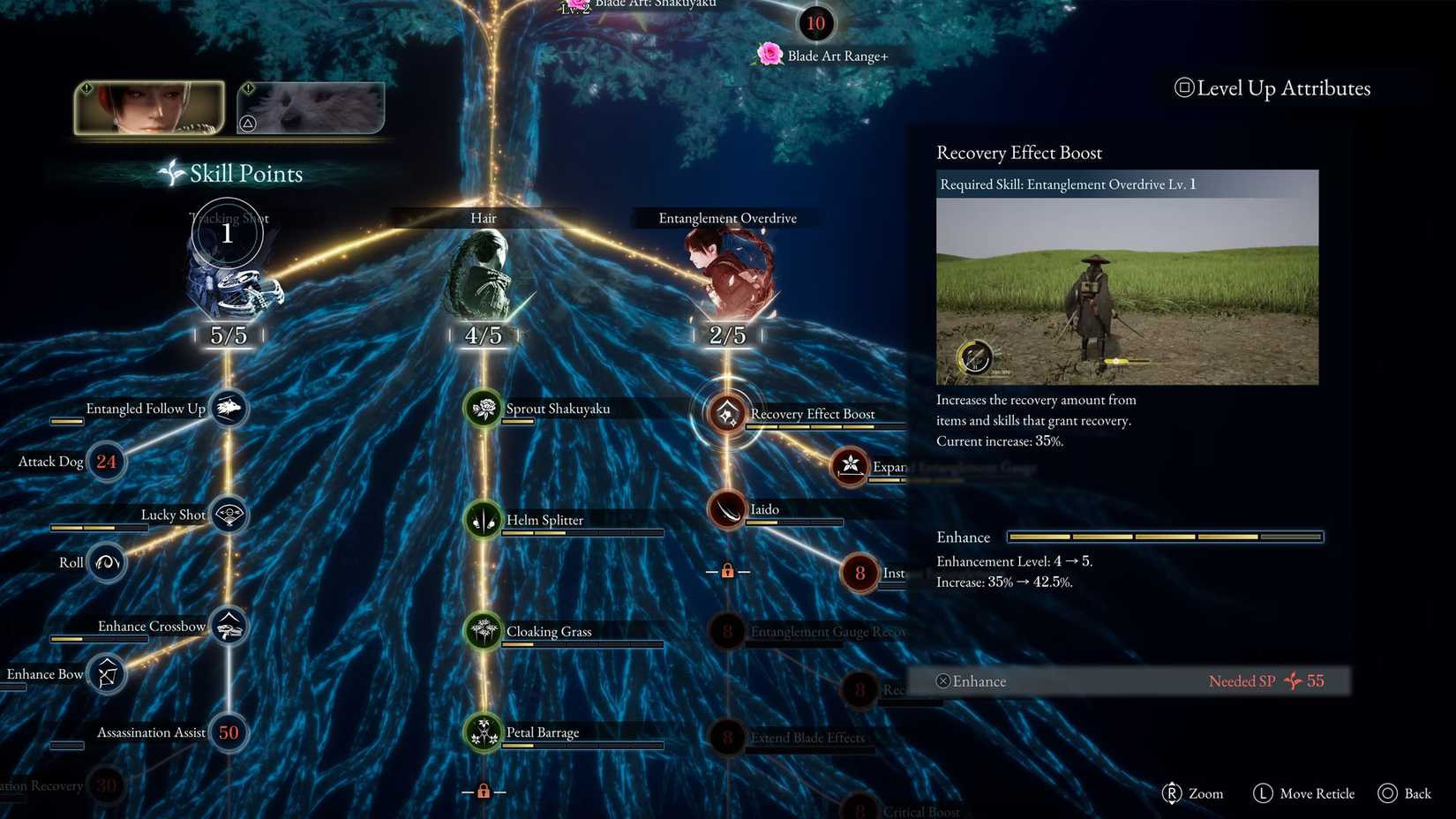 A Beast of Reincarnation screenshot showing Emma's skill tree