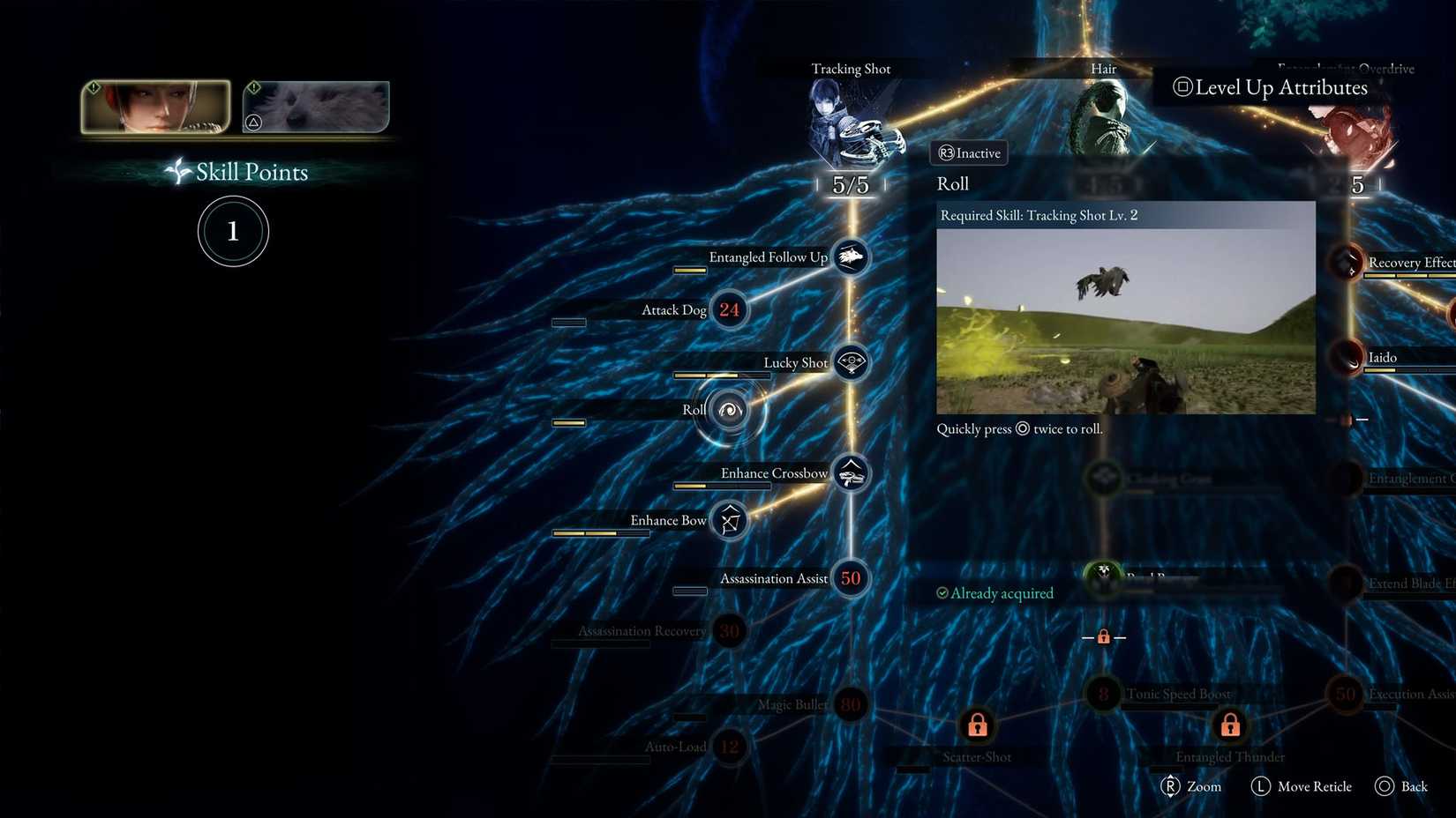 A Beast of Reincarnation screenshot showing Emma's skill tree