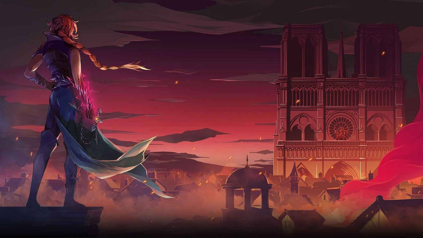 Rose Belmont đứng quay lưng về phía camera, nhìn ra thành phố Paris