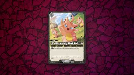 The Cattiva monster in Palworld, as depicted by the trading card game.