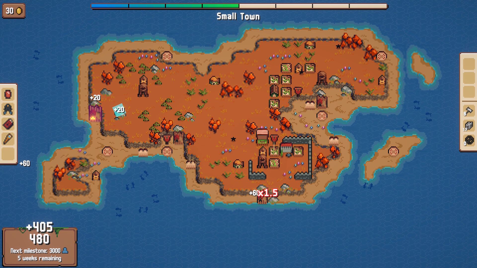 An empty island with an autumnal theme in Combolands