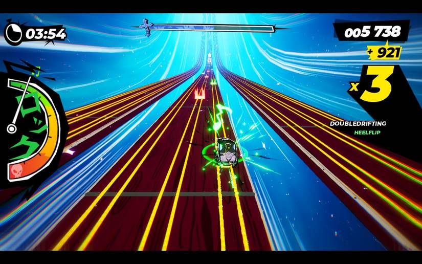 A train rides through energy notes in Denshattack!