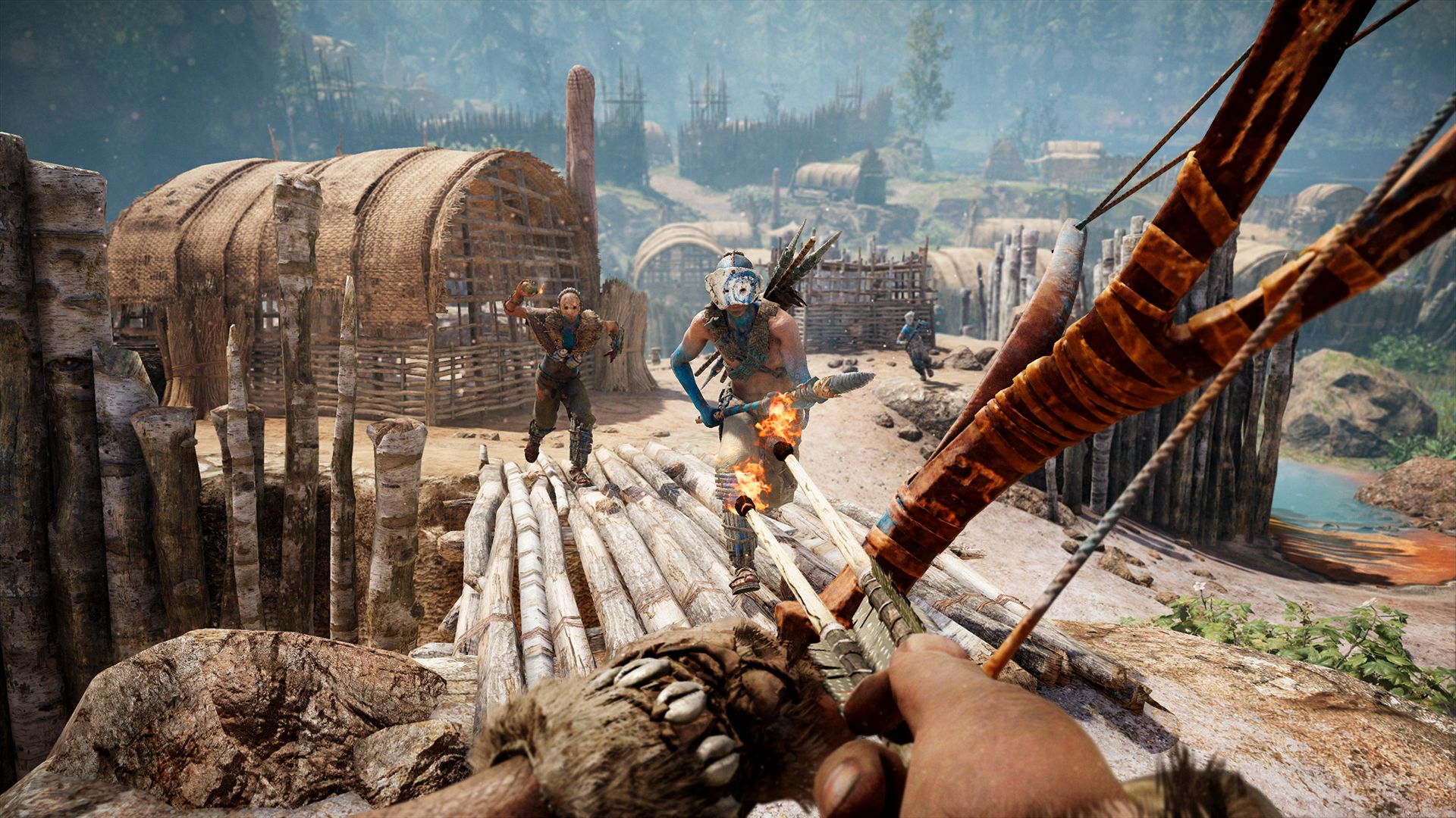 far cry character using fire arrow on enemy