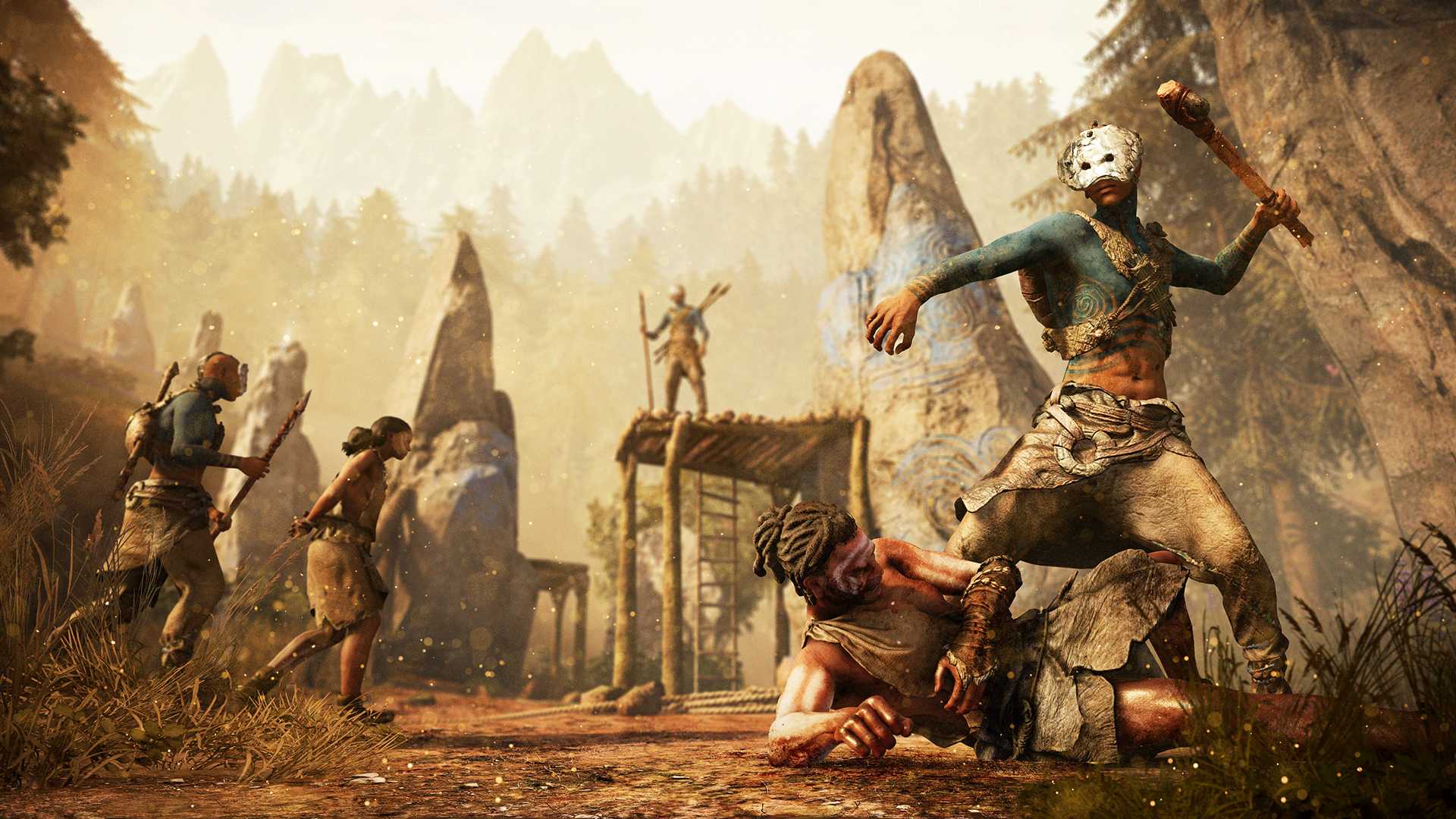 far cry character beating enemy with club