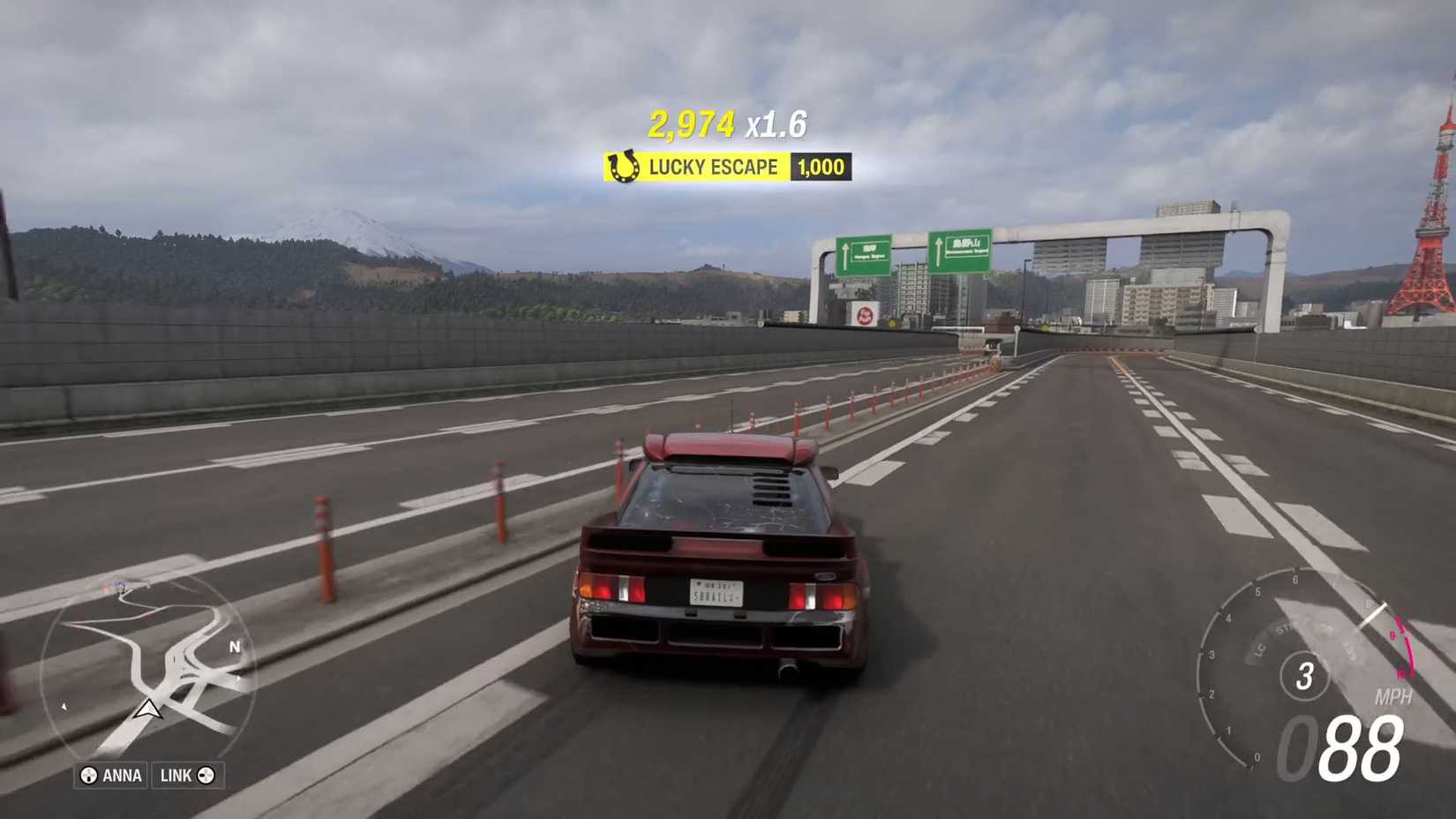 Ví dụ về một pha Lucky Escape thành công trong Forza Horizon 6