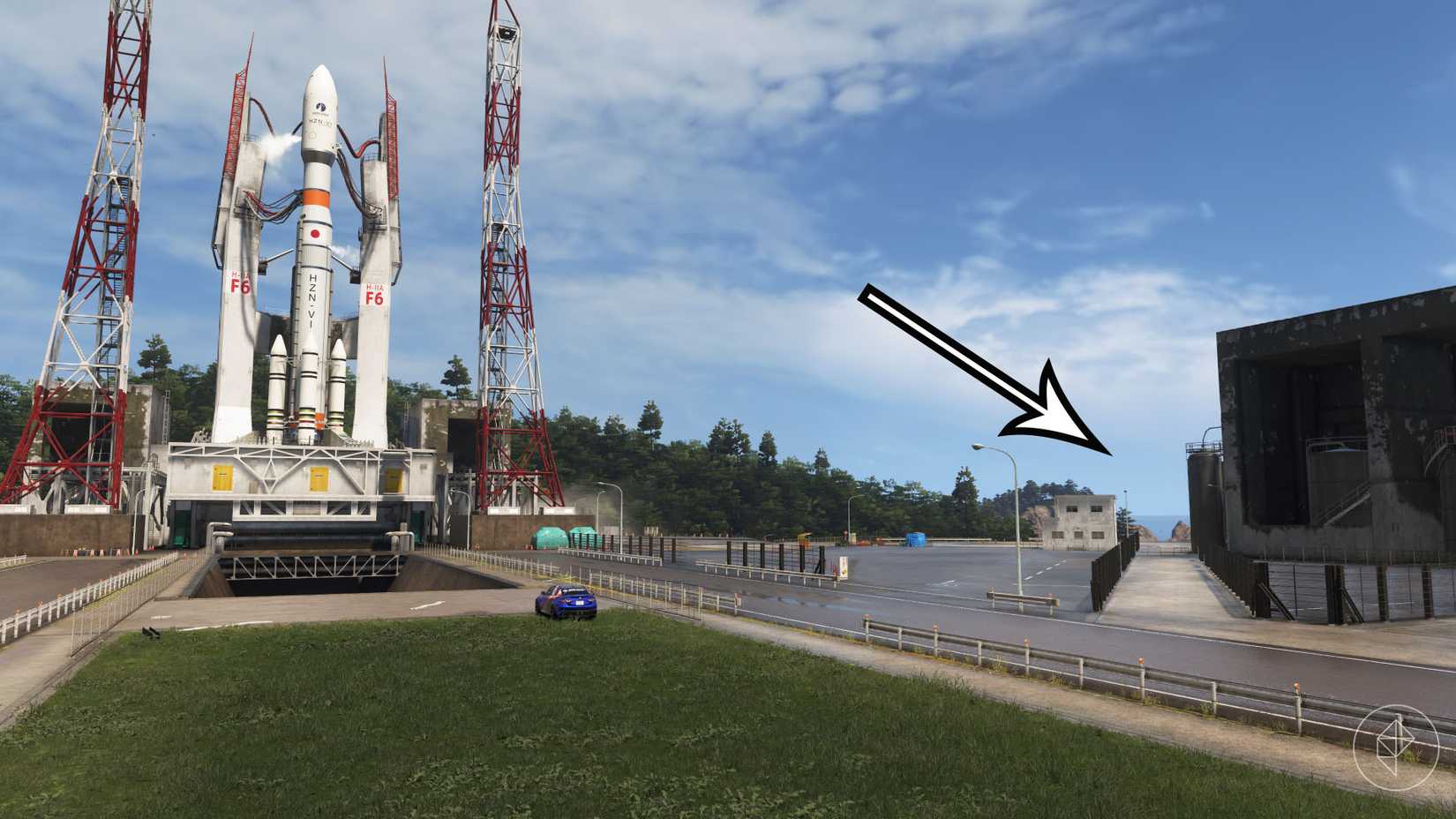 A Forza Horizon 6 screenshot showing the rocket in the Nangan region