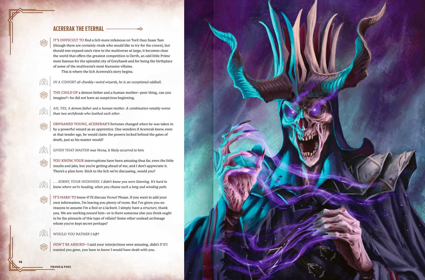 The lich Acererak in Fiends and Foes