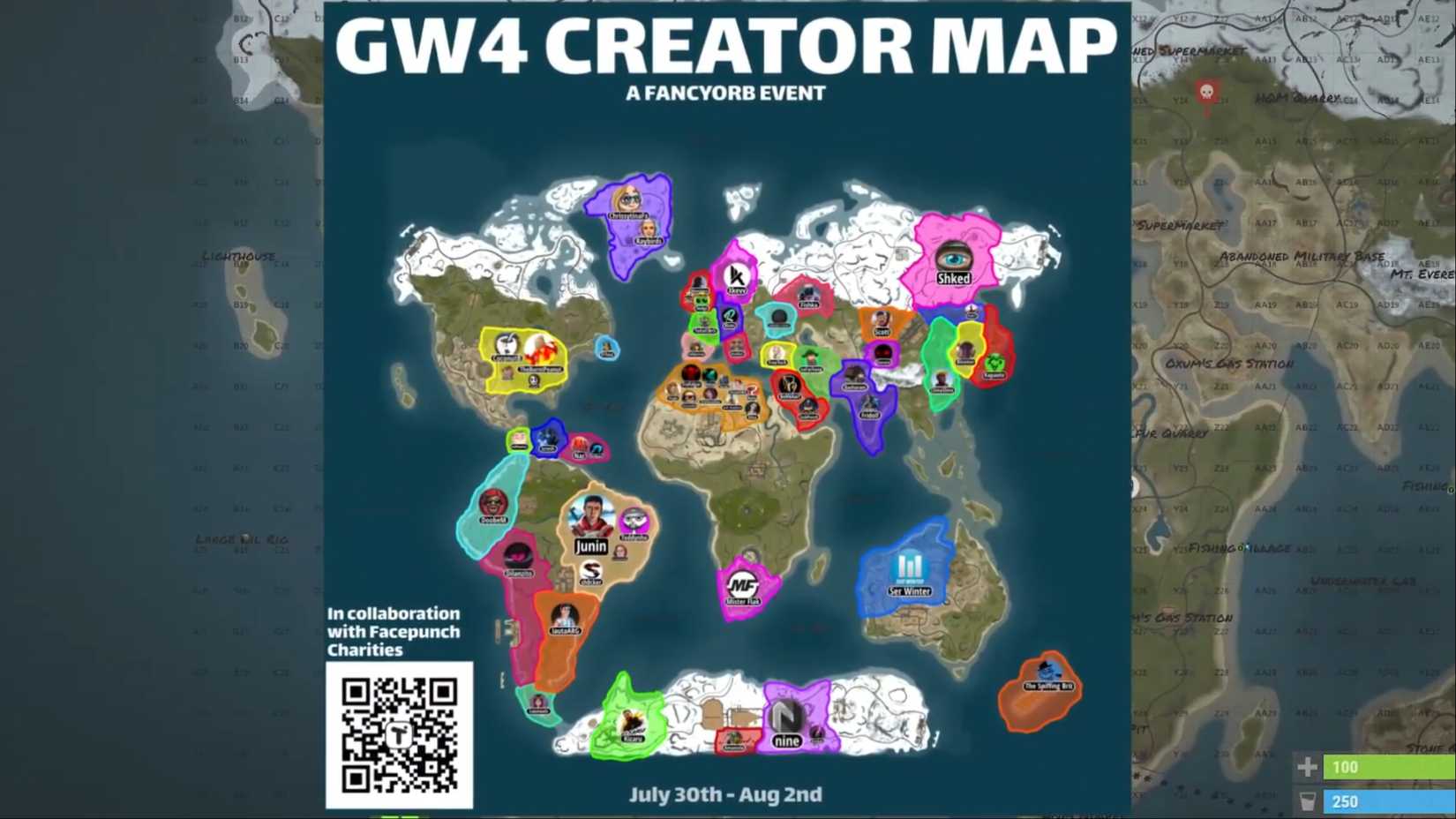 global warfare 4 map featuring streamer regions