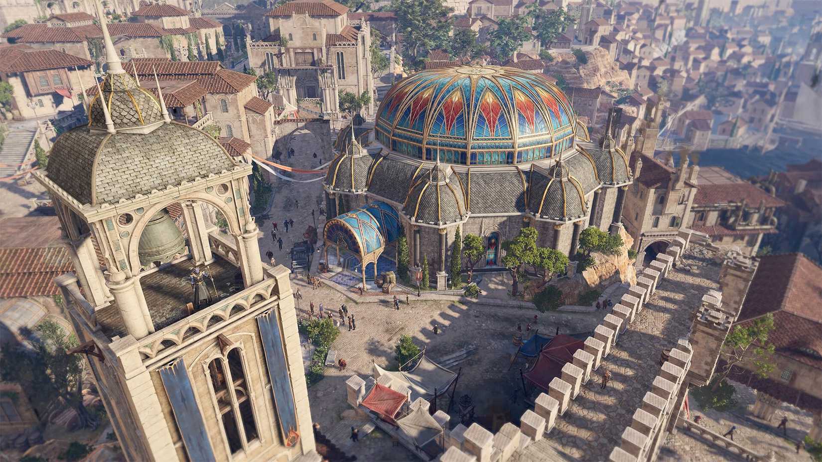 An overhead shot of the city of Baldur's Gate in Baldur's Gate 3