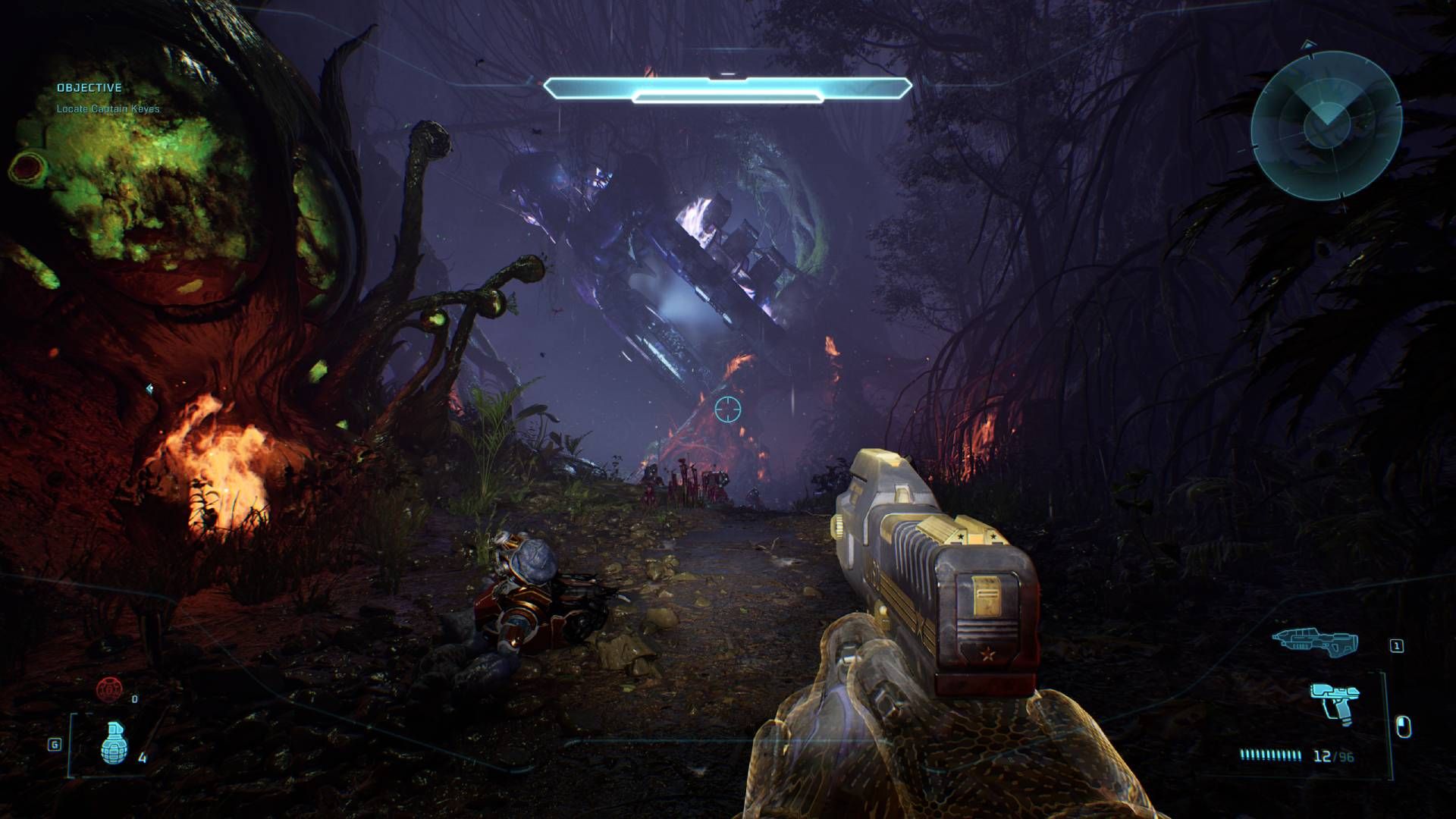  Campaign Evolved looking at the crashed Covenant dropship.