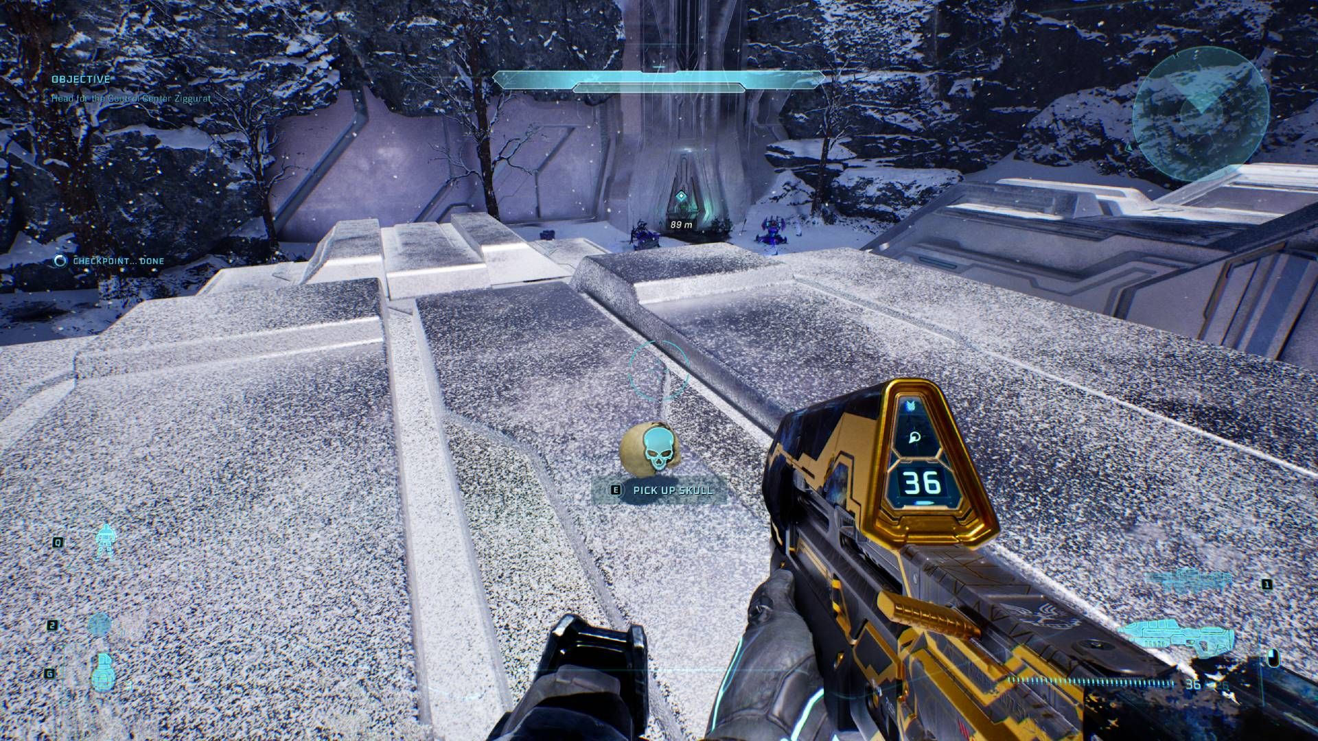 The player in Halo Campaign Evolved next to the Angry skull.