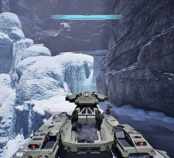 The player in Halo Campaign Evolved driving a scorpion tank.