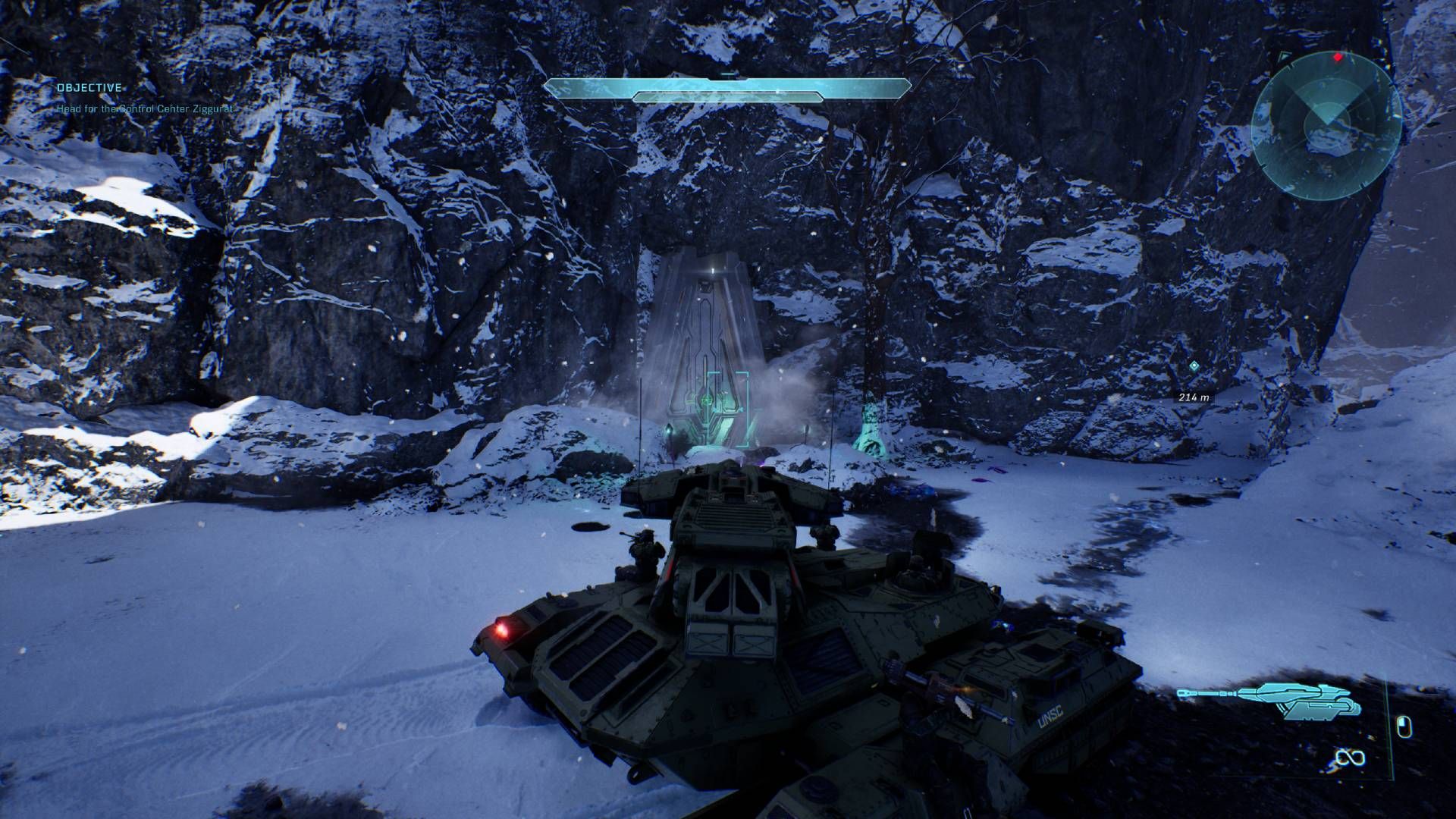 The player in Halo Campaign Evolved driving a scorpion tank.