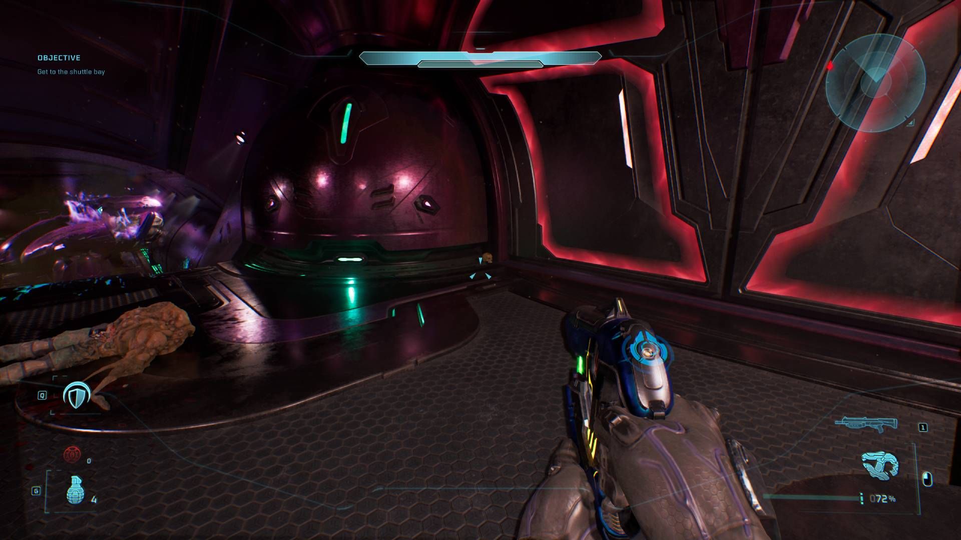The player in Halo: Campaign Evolved looking at the Blind skull.