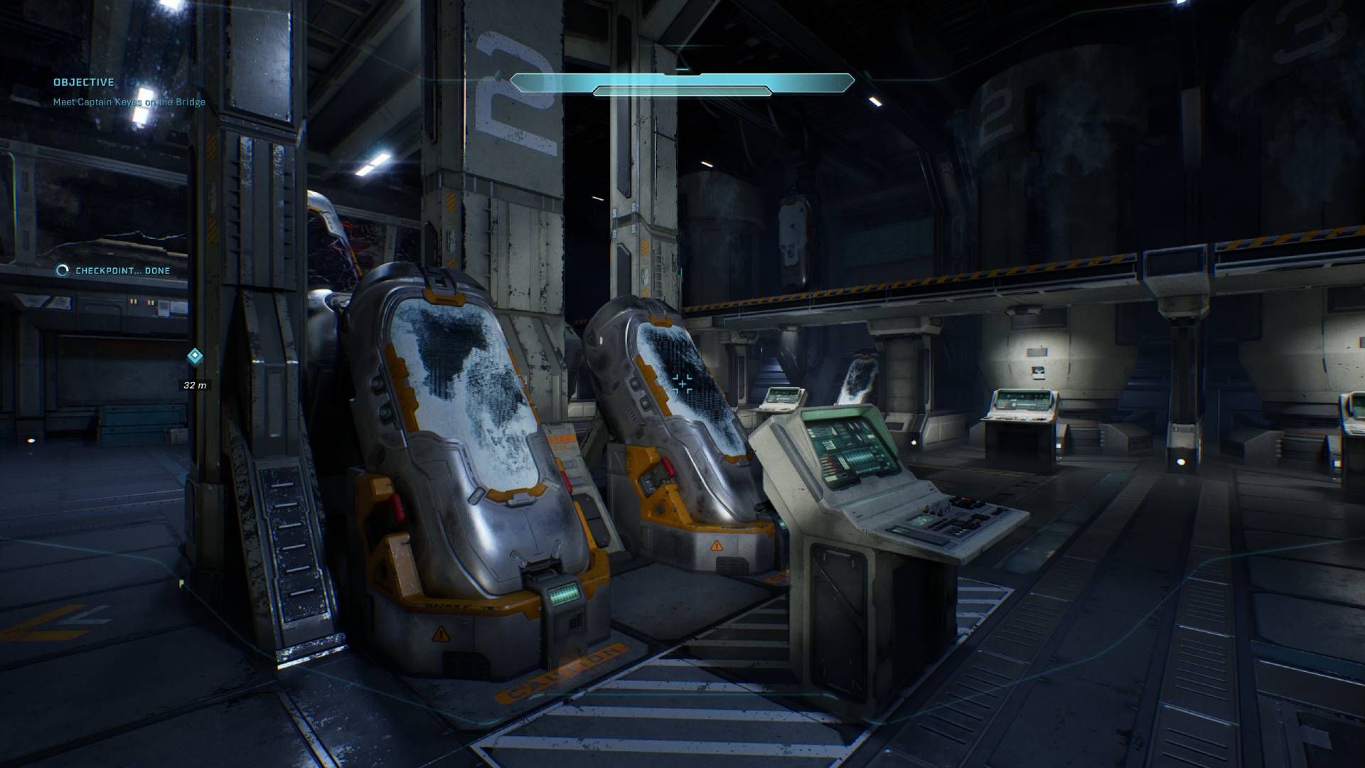 The cryo chambers the player should jump on to reach the ledge with the skull in Halo: Campaign Evolved.