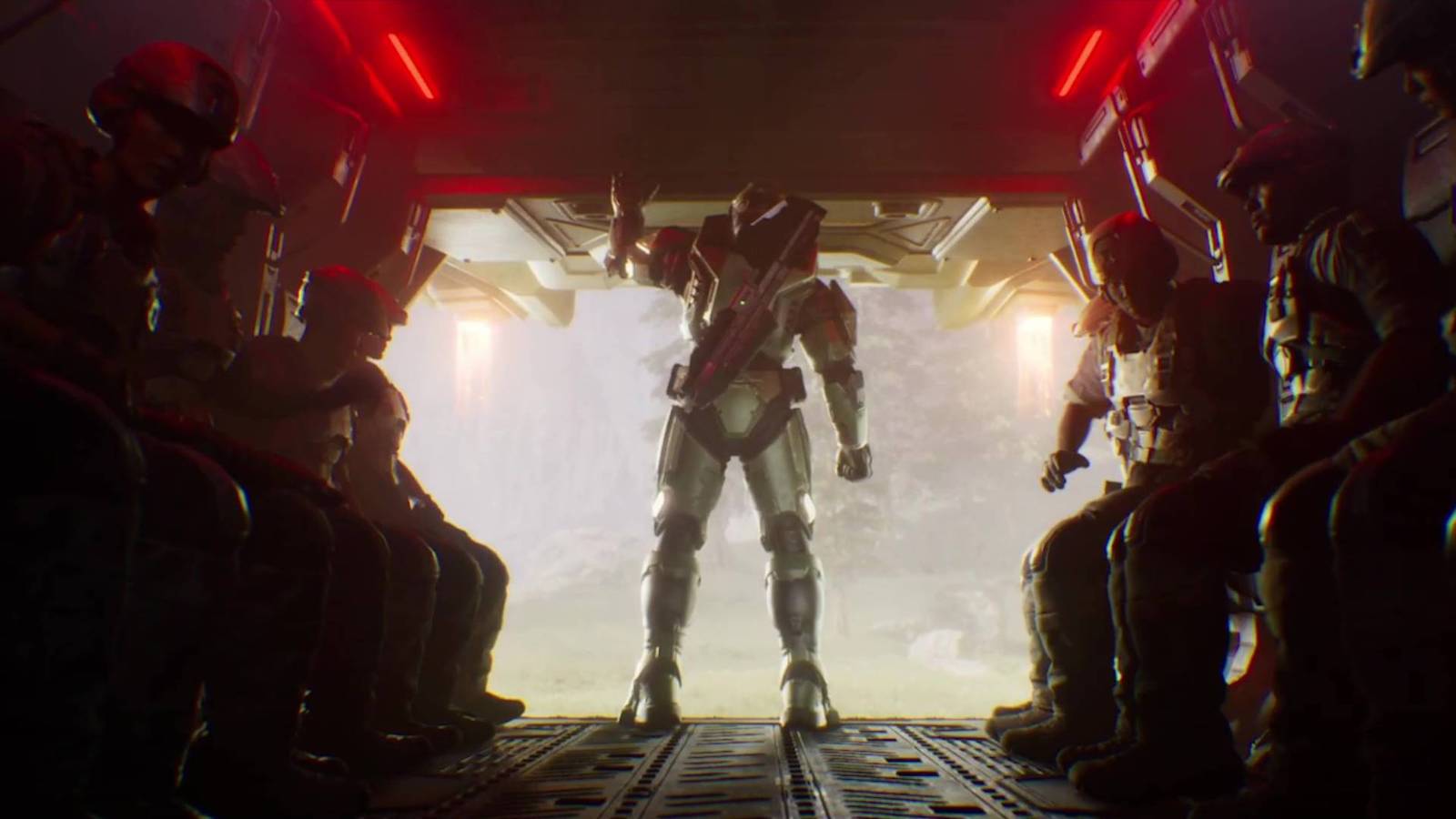 Master Chief holding the top of a pelican in Halo Campaign Evolved