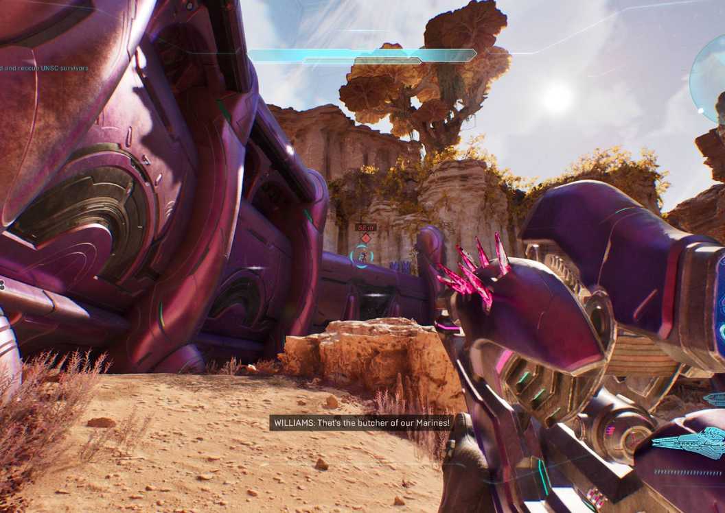 Campaign Evolved looking at the invicible elite on a ledge.