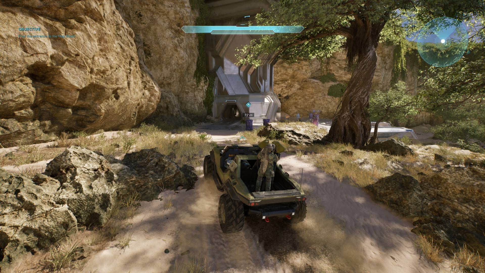 The player in Halo: Campaign Evolved driving a warthog.