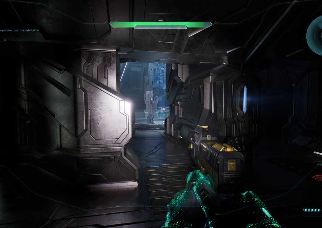 The path leading to the Status Update terminal in Halo Campaign Evolved.