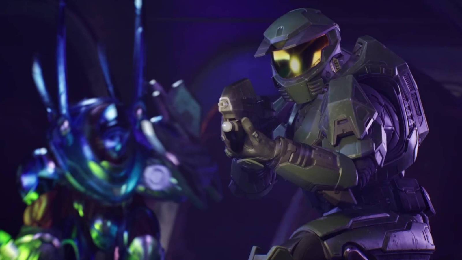 Master Chief chiến đấu với Hunter trong Halo: Campaign Evolved