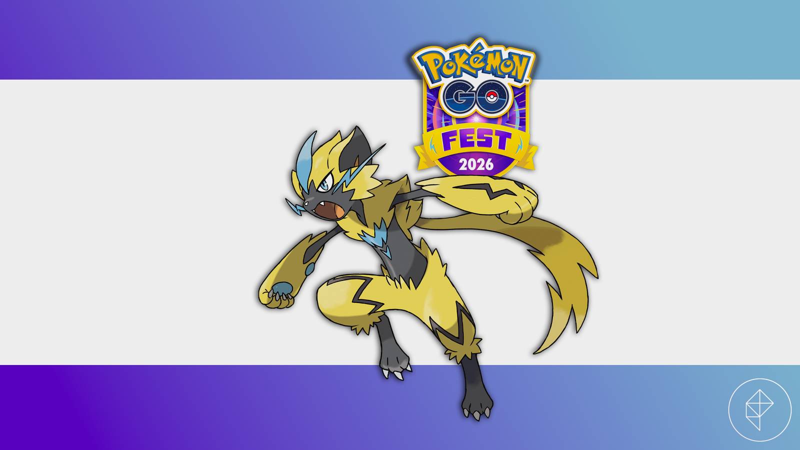 Zeraora with the Pokémon Go Fest 2026 logo