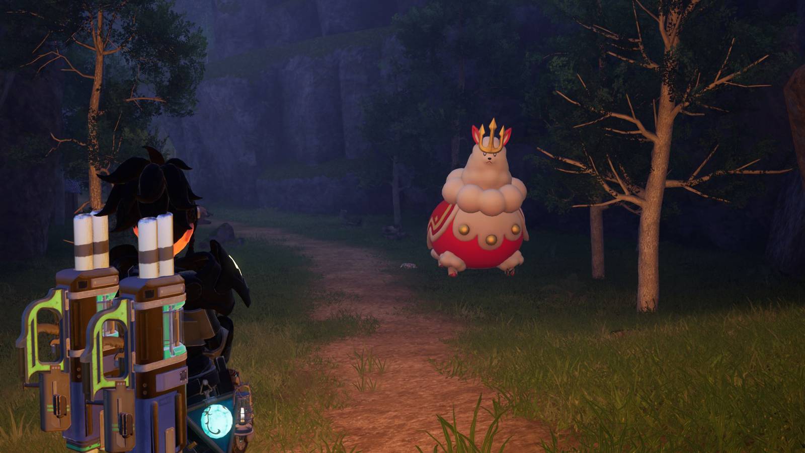 Kingpaca approaches at night in Palworld