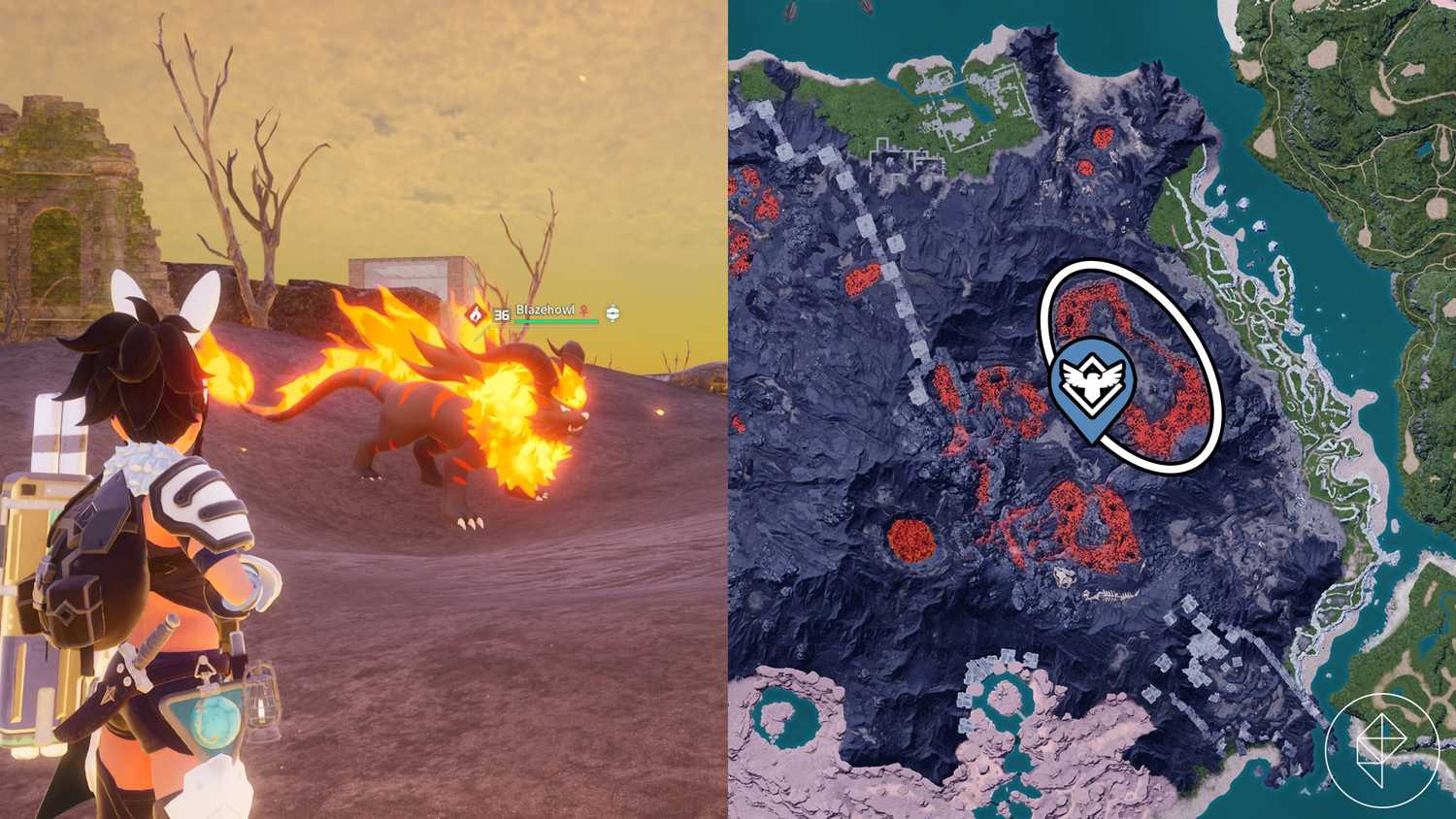 Where to find a Blazehowl in Palworld