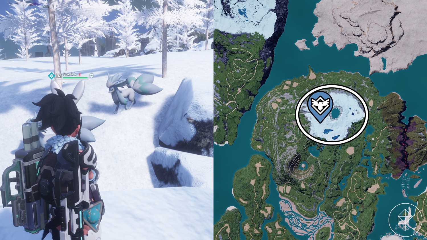 A Foxcicle in the wild in Palworld