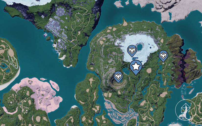 A map showing an area to find honey and coal in Palworld