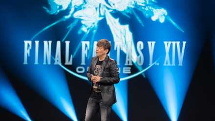 Final Fantasy 14 producer Naoki Yoshida presenting Evercold at Fan Fest 2026 Berlin