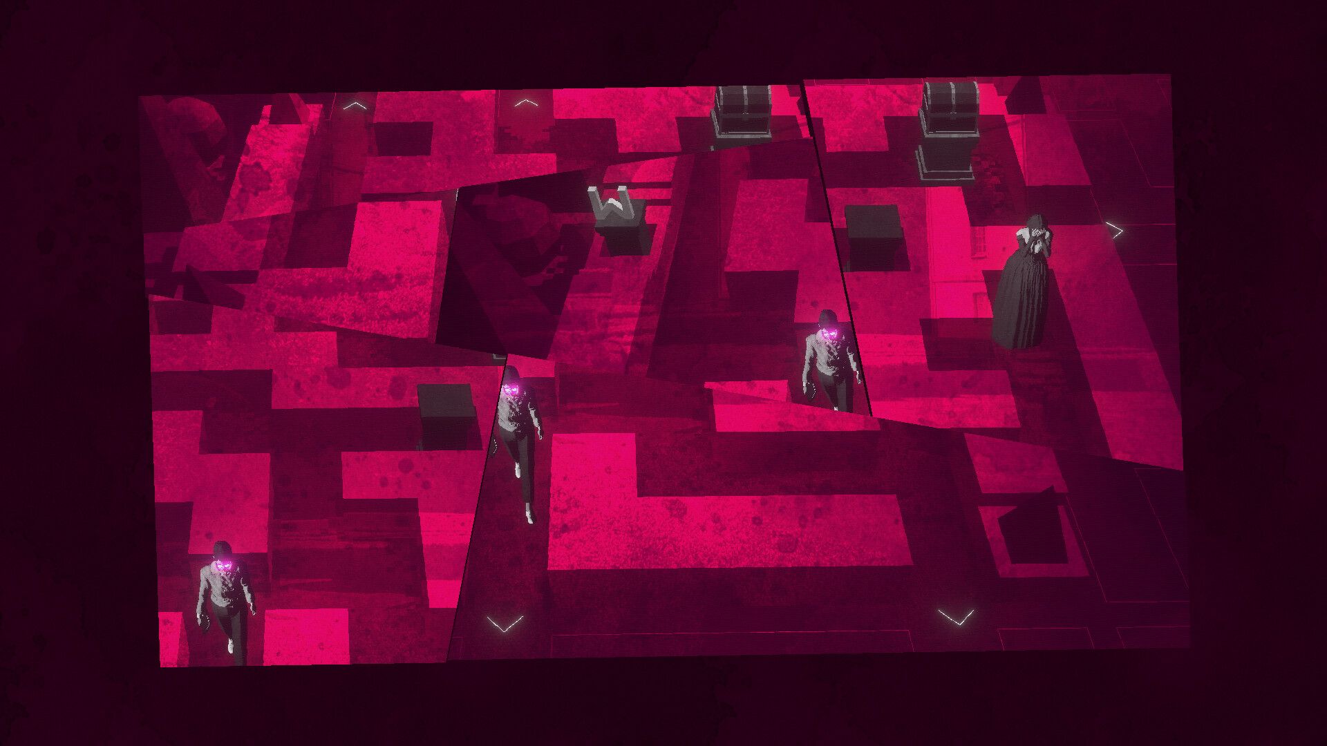 A character navigates a maze in Lorelei and the Laser Eyes.