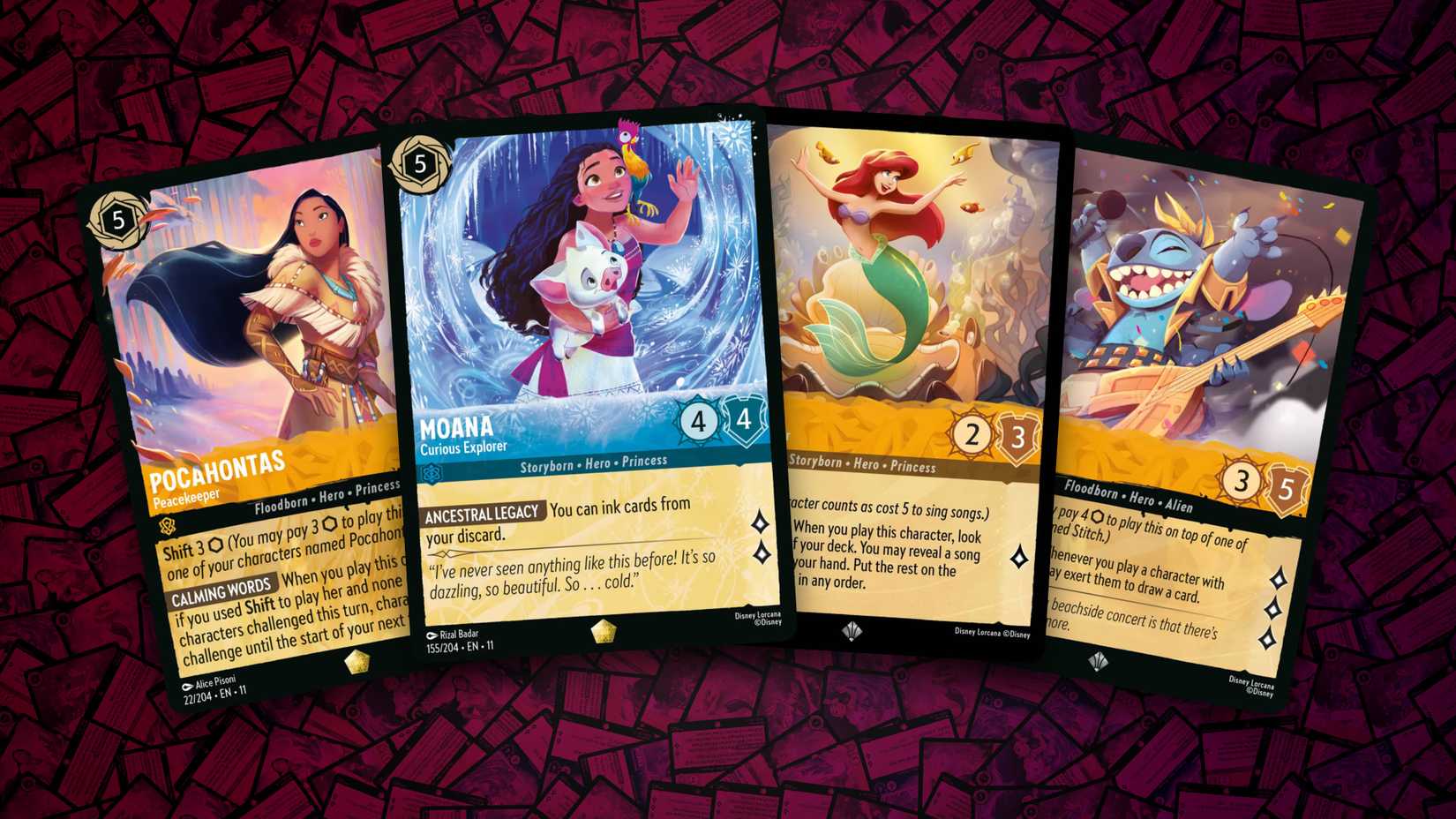 Moana + Ariel + Pocahontas + Stitch