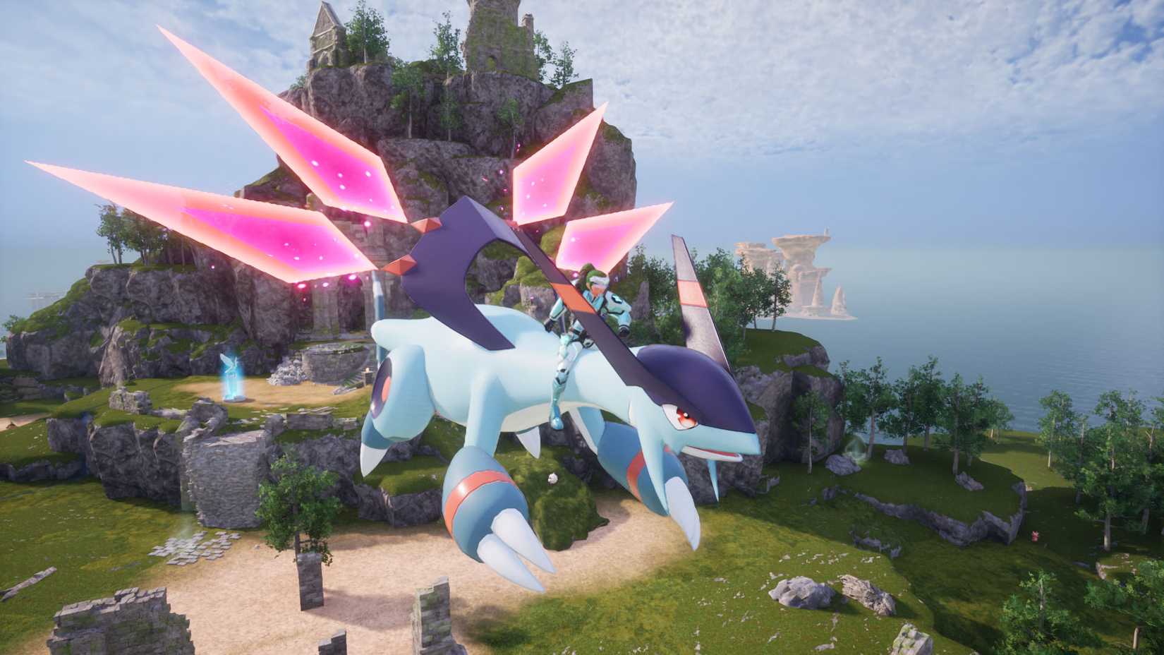 A Palworld screenshot showing the Jetdragon flying mount