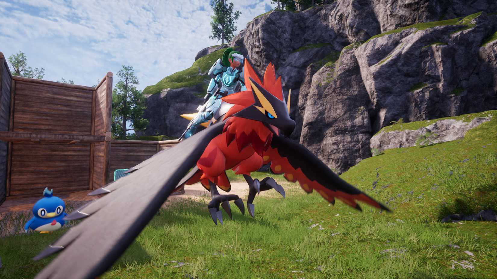 A Palworld screenshot showing the Ragnahawk flying mount