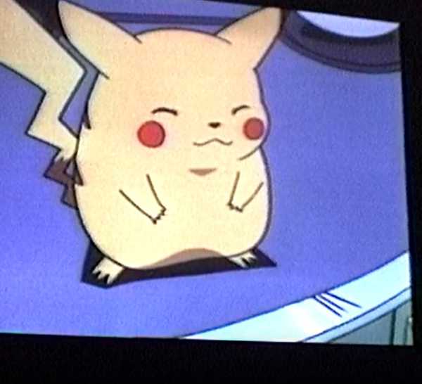 pikachu anime character smiling