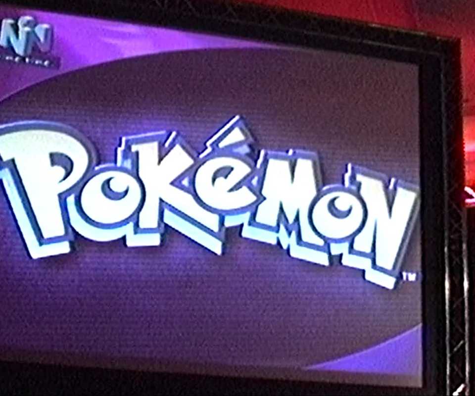 pokemon logo on an e3 panel in 1998