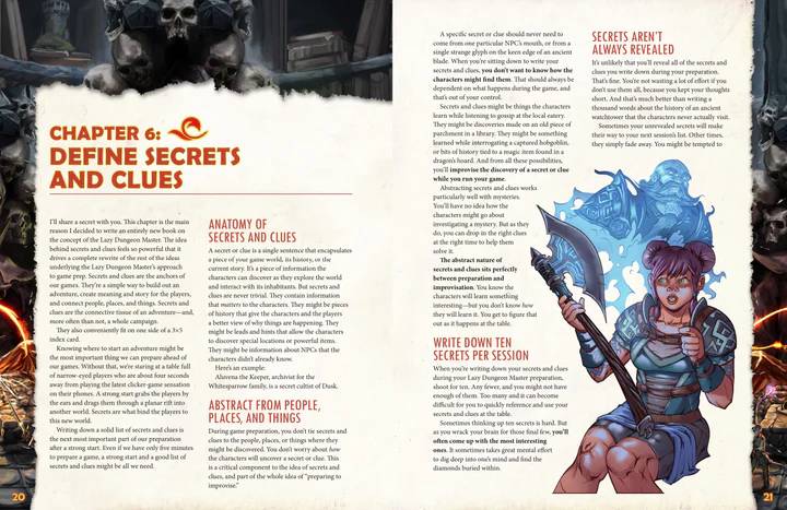Return of the Lazy Dungeon Master secrets and clues