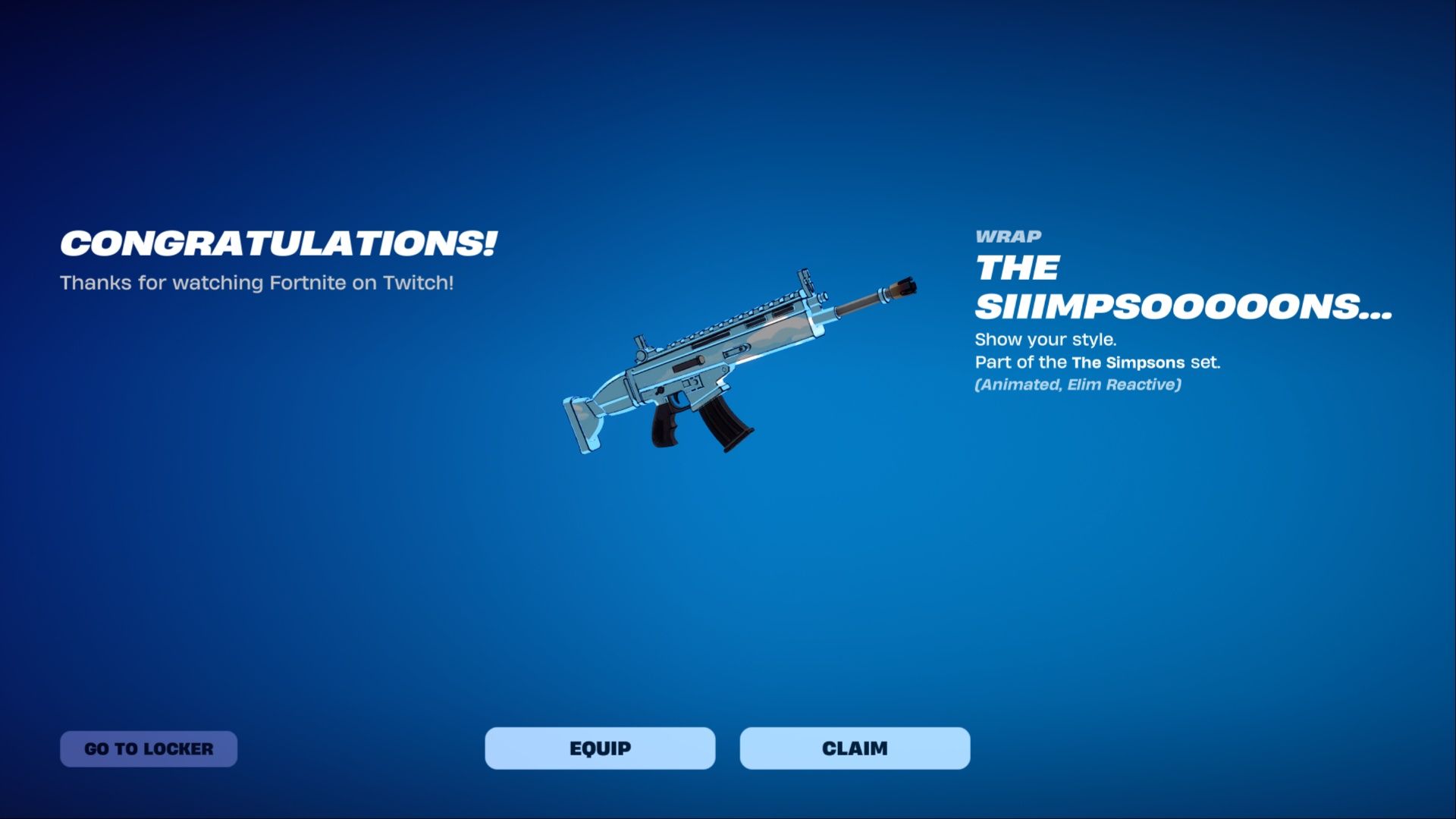 claiming The Siiimpsooooons weapon wrap in-game
