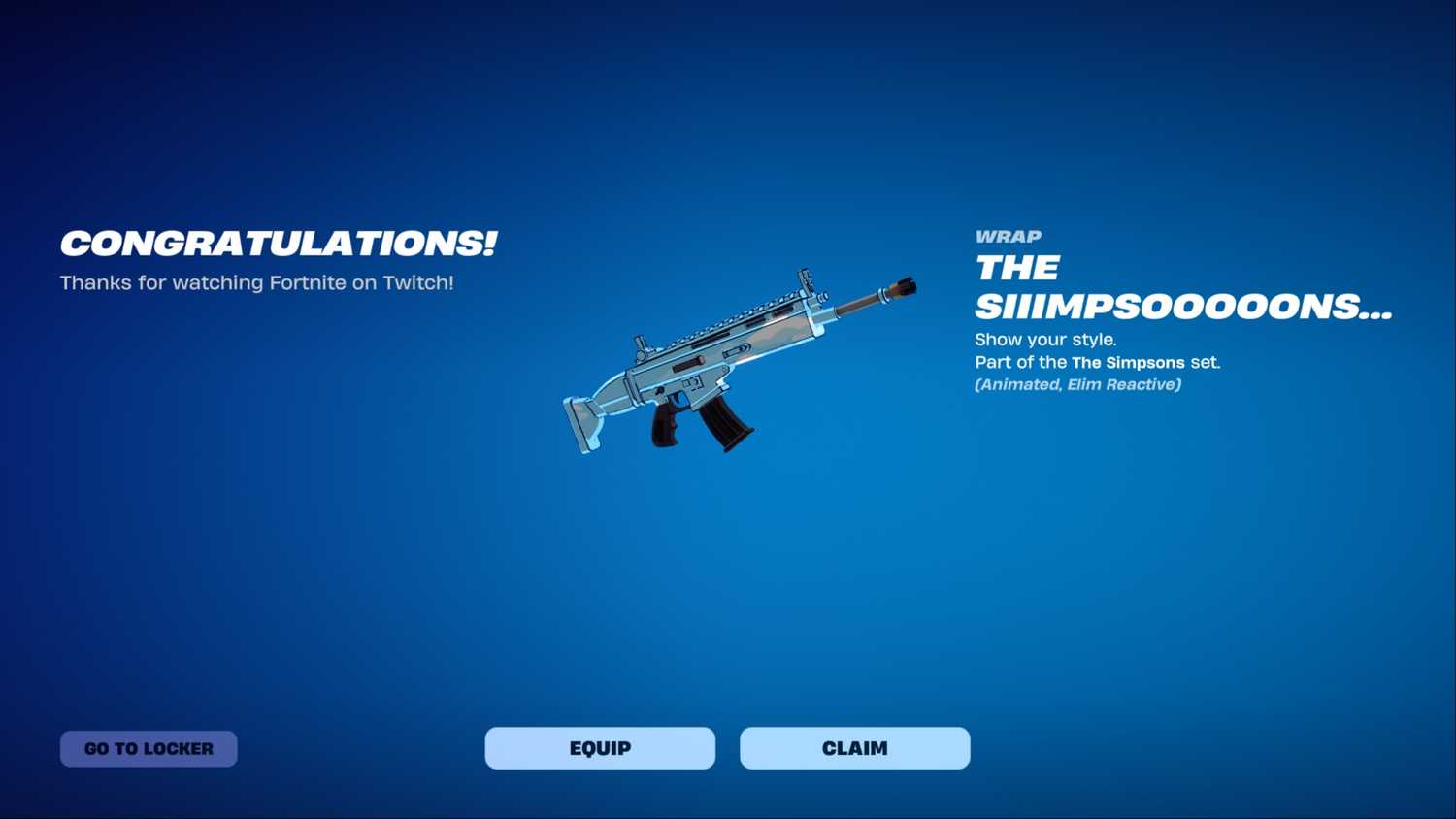 claiming The Siiimpsooooons weapon wrap in-game