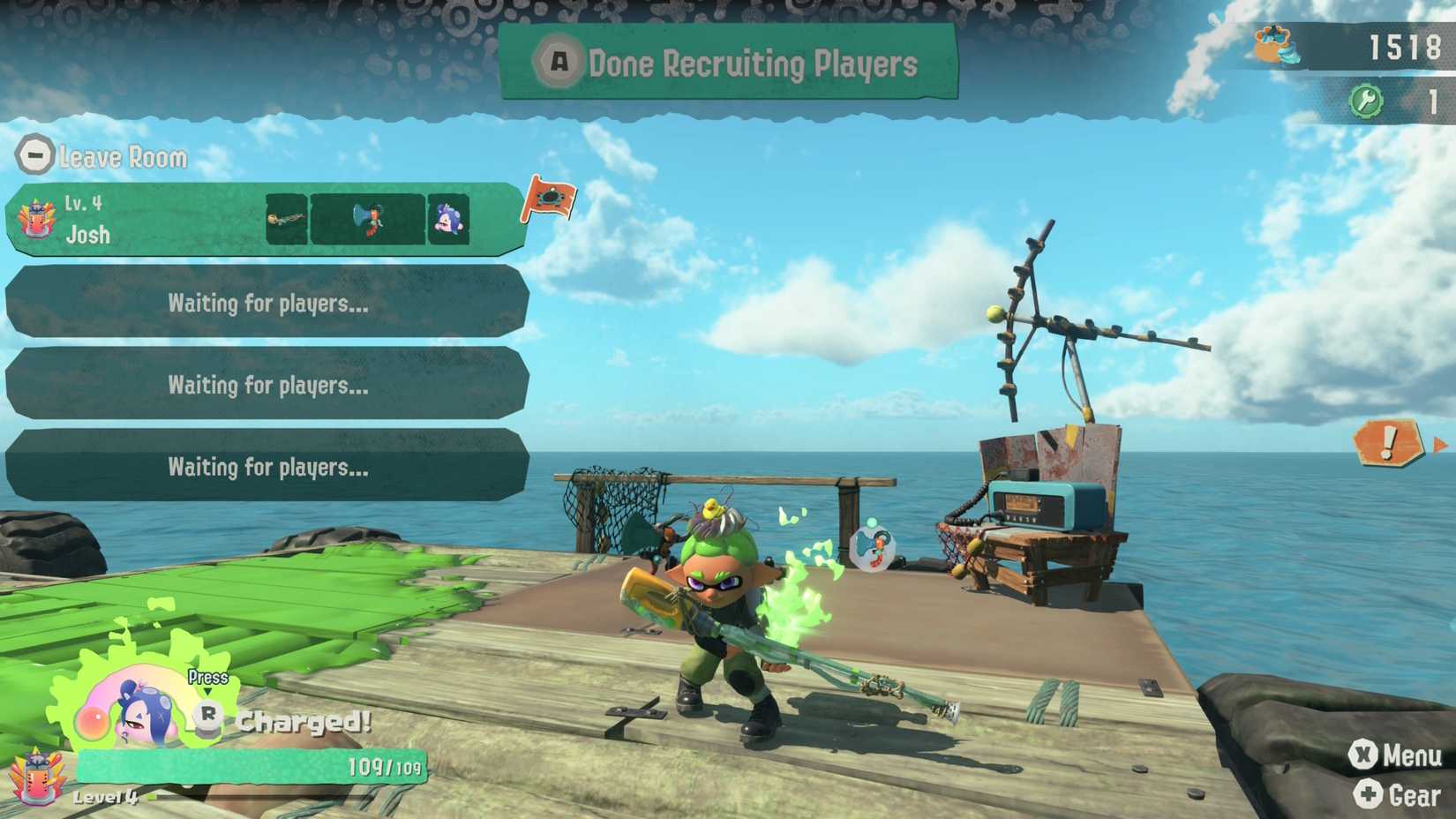 A Splatoon Raiders character near the multiplayer radio