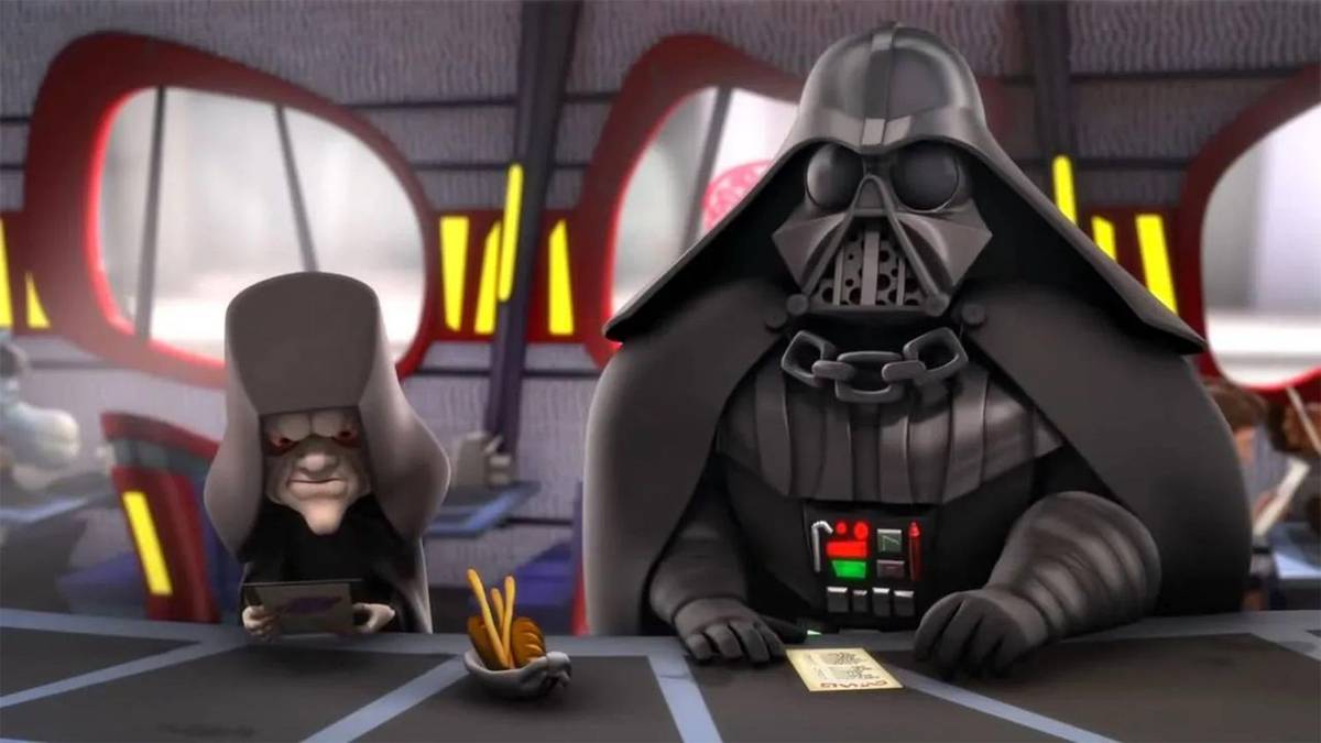Star Wars detours screenshot with the emperor and Darth Vader