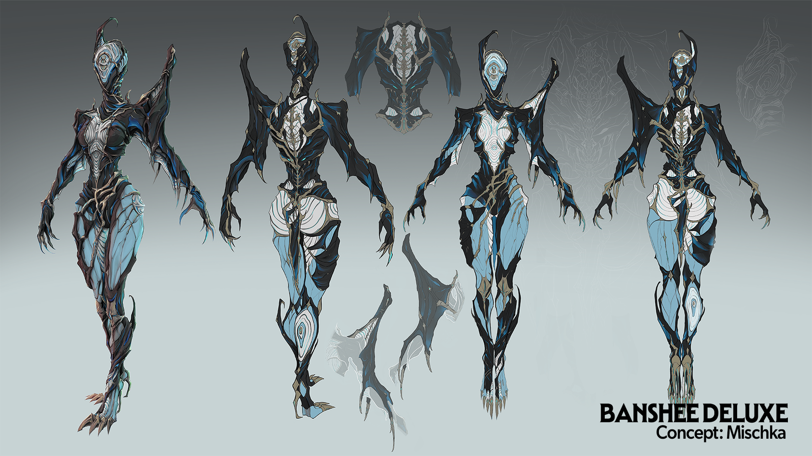 Several angles of concept art for Banshee Deluxe