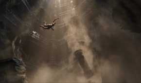 lara croft jumps from ruins in tomb raider catalyst