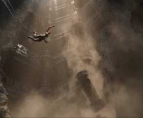 lara croft jumps from ruins in tomb raider catalyst