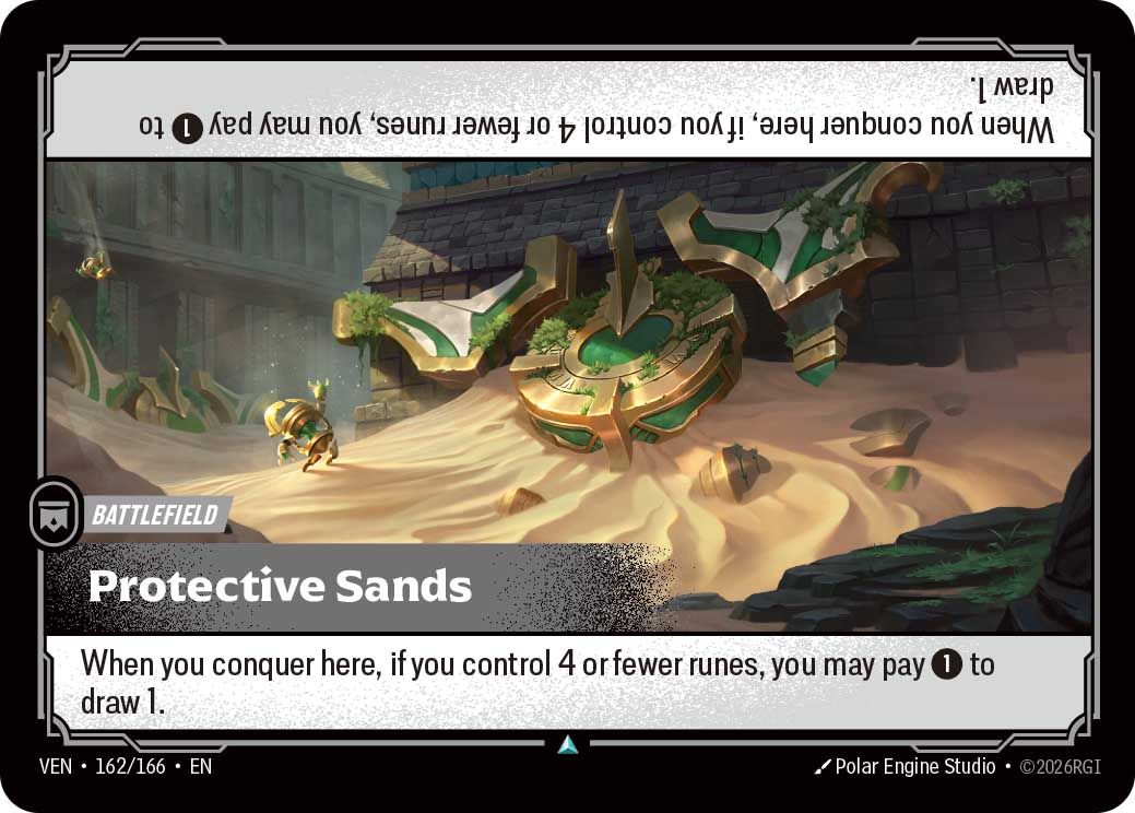 Protective Sands card reveal for Riftbound: Vendetta