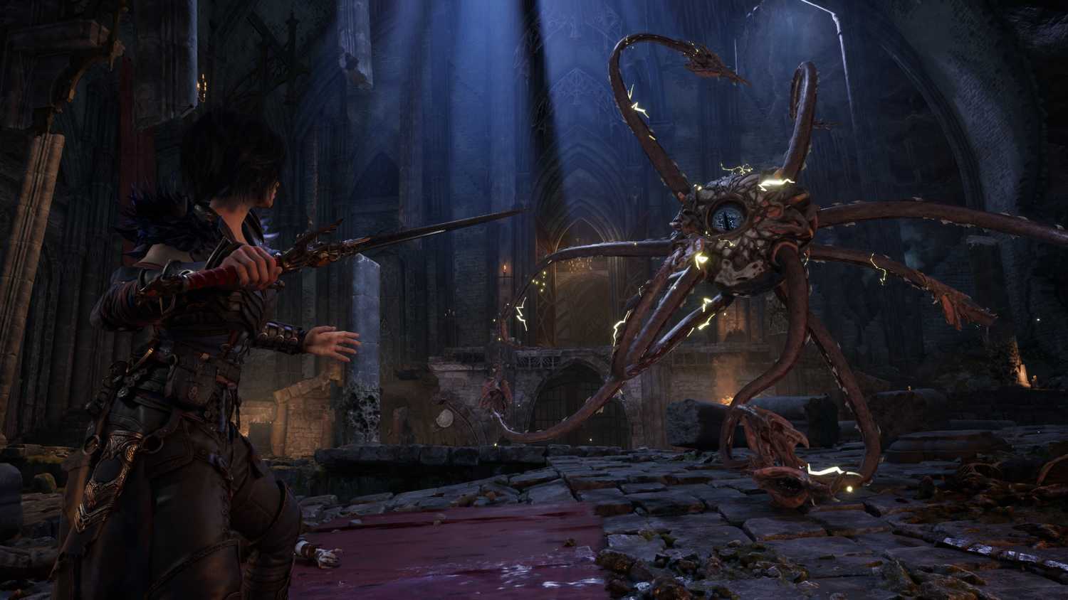 Kaatri wielding arcane abilities in Warlock